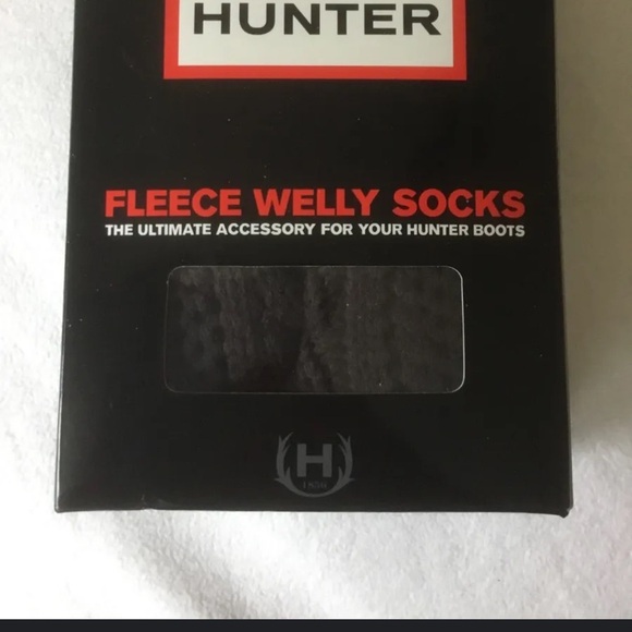 NWT HUNTER Moss Cable Cuff Fleece Welly Sock Size M 5-7 Graphite - Picture 9 of 11